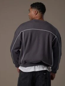 Emperor Men's Grey Crew Neck Sweatshirt, Autumn/Winter - Dark Grey - View 6
