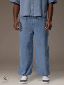 Emperor Men's Light Blue Denim Casual Jogger Pants - Baby Blue - View 3