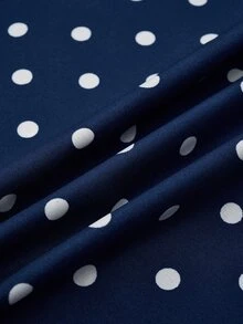EMERY ROSE Women's Polka Dot Printed Dress Maxi Women Outfit - Navy Blue - View 4