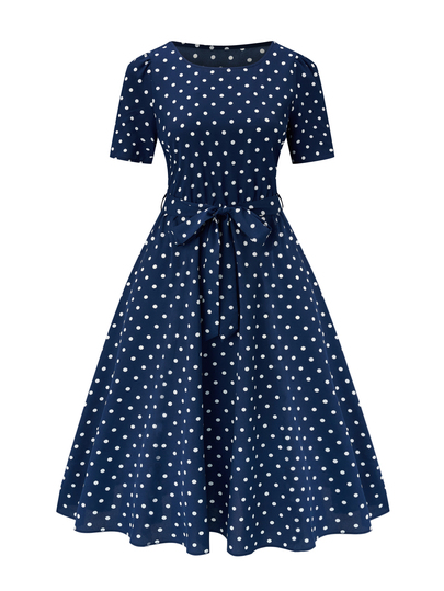 EMERY ROSE Women's Polka Dot Printed Dress Maxi Women Outfit