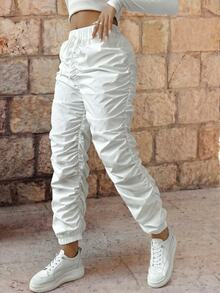 EMERY ROSE Knot Elastic Knot Waist Ruched Pants - Putih - View 3