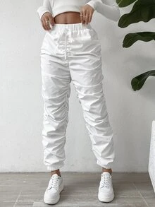 EMERY ROSE Knot Elastic Knot Waist Ruched Pants - Putih - View 4