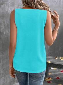 EMERY ROSE Women's Casual Solid Color Tank Top, Summer - Mint Green - View 2