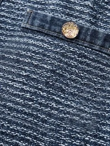 LUMIGAL Women's Metal Button Single-Breasted Casual Jacket - Blue - View 5