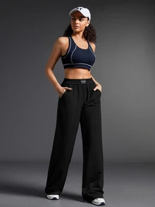 Exploreva Exploreva Women's Solid Color Patch Pocket Casual Versatile Outdoor Pants - Black - View 5