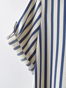SHEIN Tall CURVE 大尺碼女款法式休閒熱帶夏季短袖V領長版洋裝，白色滿版正式度假早午餐洋裝 - 彩色 - 查看 6