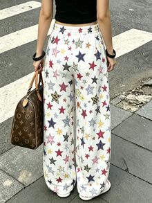Rovax Women's Star Print Wide Leg Pants - Multicolor - View 2