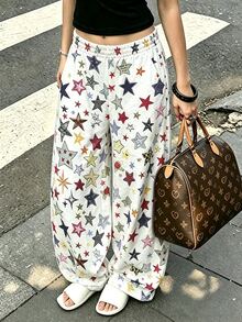 Rovax Women's Star Print Wide Leg Pants - Multicolor - View 1