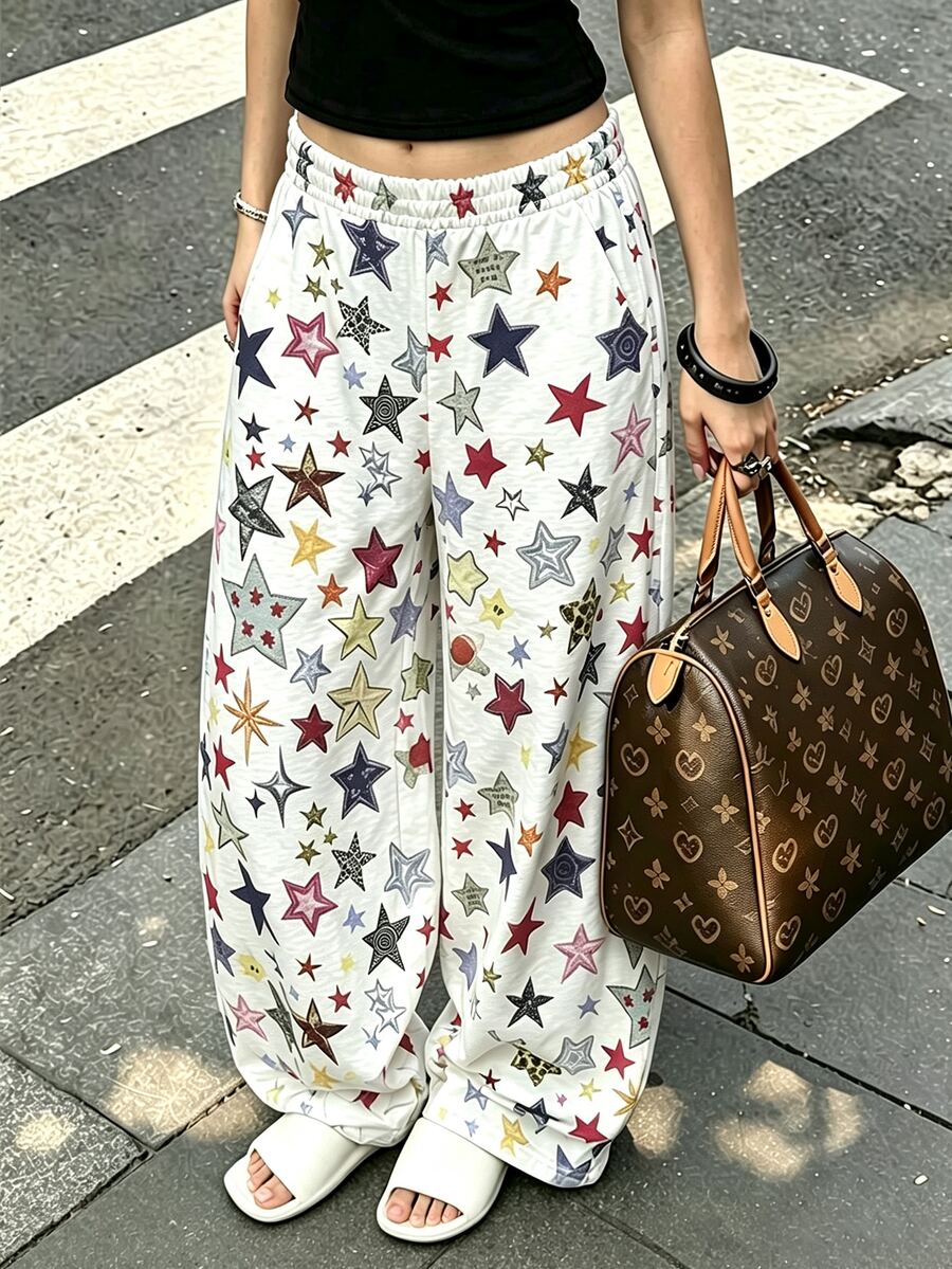 Rovax Women's Star Print Wide Leg Pants - Multicolor - View 1