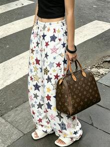 Rovax Women's Star Print Wide Leg Pants - Multicolor - View 3
