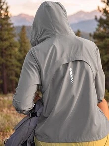 Exploreva Exploreva Women's Minimalist Alt Versatile Daily Wear Zip-Up Long Sleeve Pocket Sun Protection Jacket Cycling White Summer - Grey - View 1
