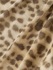 SHEIN MOD Leopard Print Ruffle Asymmetric Neck Dress - Multicolor - View 7