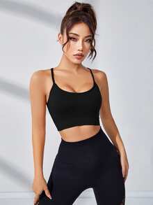 Slayform Slayform Crisscross Back Sports Bra - Black - View 5