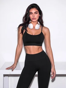 Slayform Slayform Crisscross Back Sports Bra - Black - View 3
