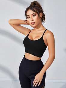 Slayform Slayform Crisscross Back Sports Bra - Black - View 7