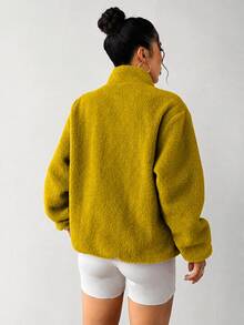 Exploreva Exploreva Autumn/Winter Casual Colorblock Warm Fleece Outdoor Jacket - Yellow - View 2