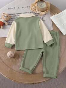 Genkimix Kids Young Boys Polo Co-Ords - Green - View 2