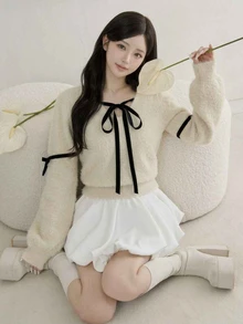 FRIFUL Women's Colorblock Casual Versatile Daily Wear Long Sleeve Sweater Fall - Pink - View 1