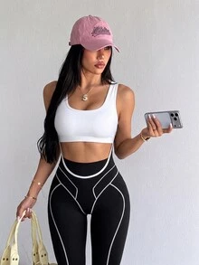 Slayform Colorblock Cutout Sports Jumpsuit - Black - View 5