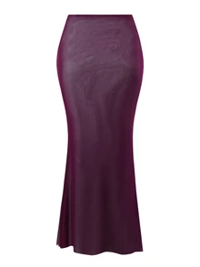 Swim Oasis Plus Size Floral Accent Sexy Solid Color Women Swimwear Set - Purple - View 4