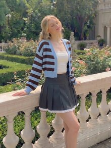 SHEIN MOD Women's Loose Striped Cardigan - Multicolor - View 2