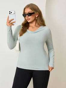 Easithlete Easithlete 2026 New Comfortable 4-Way Stretch Plus Size Women's Sports Alternative Tropical T-Shirt Tank Top Gym Dusty Blue Winter - Multicolor - View 5