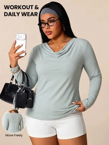 Easithlete Easithlete 2026 New Comfortable 4-Way Stretch Plus Size Women's Sports Alternative Tropical T-Shirt Tank Top Gym Dusty Blue Winter - Multicolor - View 6