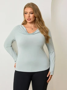 Easithlete Easithlete 2026 New Comfortable 4-Way Stretch Plus Size Women's Sports Alternative Tropical T-Shirt Tank Top Gym Dusty Blue Winter - Multicolor - View 4