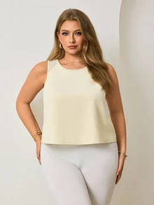 Easithlete Easithlete 2026 New Comfortable 4-Way Stretch Plus Size Solid Color Women's Sports Alternative Tropical Tank Top Gym White Summer - Multicolor - View 4