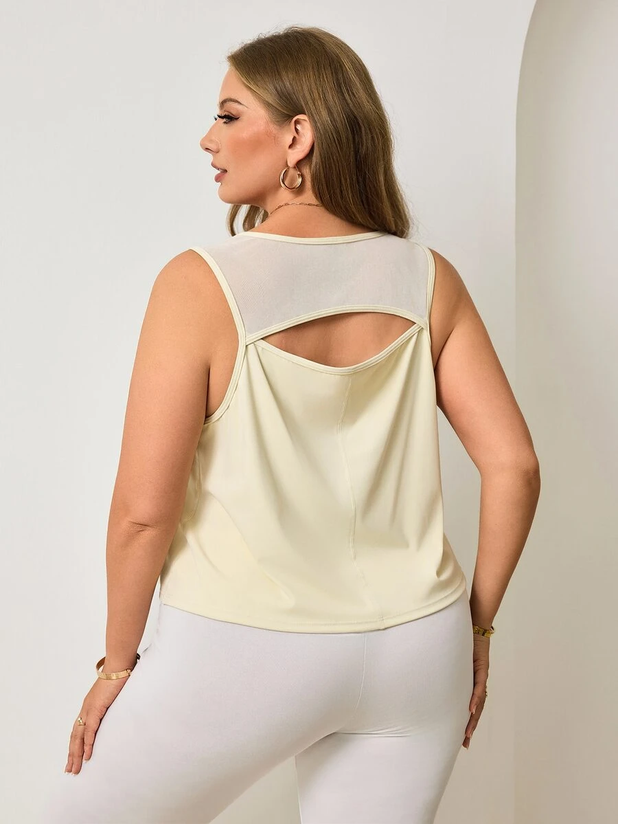 Easithlete Easithlete 2026 New Comfortable 4-Way Stretch Plus Size Solid Color Women's Sports Alternative Tropical Tank Top Gym White Summer - Multicolor - View 1