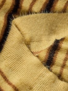 ROMWE MEN Sweater Kasual Pria dengan Motif Garis-Garis Blok Warna, Musim Gugur/Dingin - MultiWarna - View 10