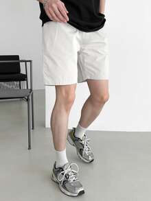 DAZY Celana Pendek Pria Kantong Plain Casual - Krem - View 3