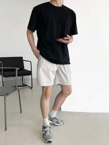 DAZY Celana Pendek Pria Kantong Plain Casual - Krem - View 4