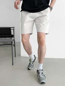 DAZY Celana Pendek Pria Kantong Plain Casual - Krem - View 5