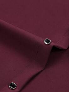 Manfinity Mode Loose Fit Men's White Long Sleeve Shirt, Formal, Old Money - Burgundy - View 4