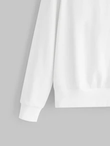 Lonveris Sudadera de manga larga casual de uso diario con estampado de letras para hombre - Blanco - Ver 4
