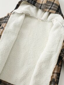 Cozy Pixies 兒童小男孩休閒舒適百搭格紋抓絨內裡連帽外套 秋冬款 - 彩色 - 查看 5