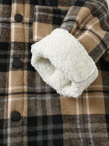 Cozy Pixies 兒童小男孩休閒舒適百搭格紋抓絨內裡連帽外套 秋冬款 - 彩色 - 查看 6
