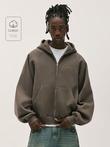 Baseblock Men's Embroidered  Streetwear Brown Minimalist Clean Fit Relaxed Style Hooded Sweatshirt,New Fall Looks - Mocha Brown - View 1