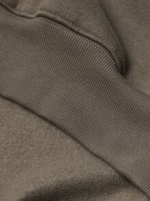 Baseblock Men's Embroidered  Streetwear Brown Minimalist Clean Fit Relaxed Style Hooded Sweatshirt,New Fall Looks - Mocha Brown - View 8