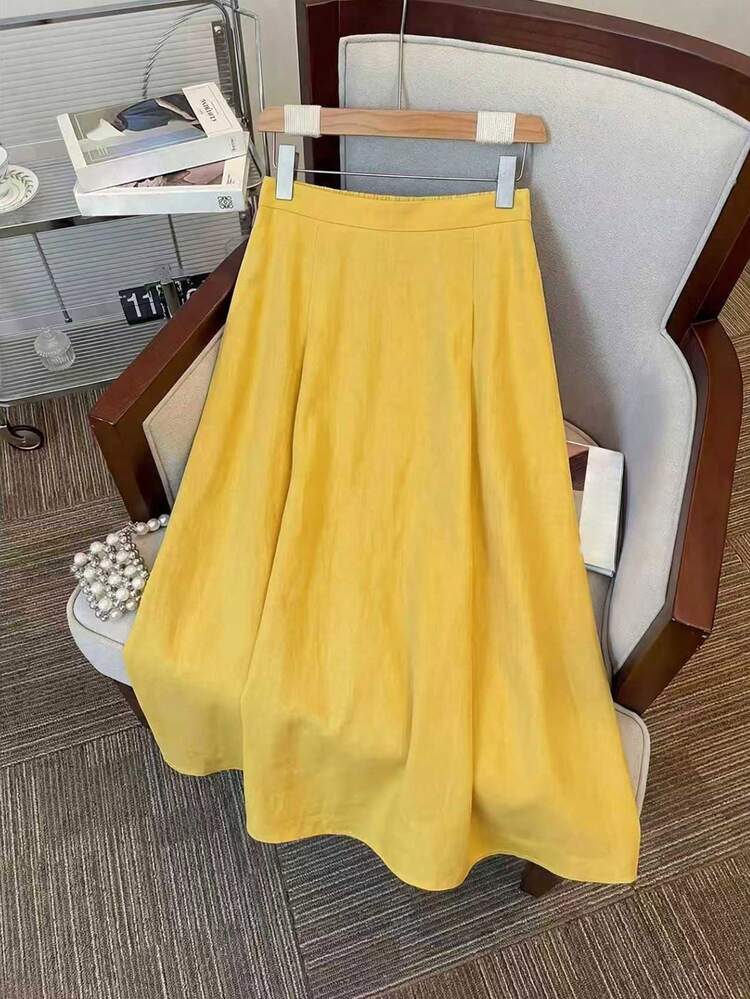 GlowEve Women's Color Block Round Neck Long Sleeve Top And Mini Skirt 2 Pieces Set, Fashionable For Dates And Outings - Yellow - View 6