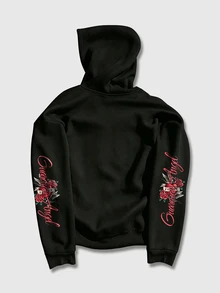 ROMWE MEN Street Life Men's Autumn/Winter Casual Tiger Print Hoodie - Black - View 4