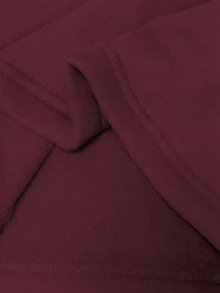 SHEIN 3件組 青少年女孩休閒街頭風 刷毛內裡拉鍊夾克、城市印花短袖喇叭褲 秋冬款 Sixth Form 酒紅色 Cruise - 酒紅色 - 查看 5