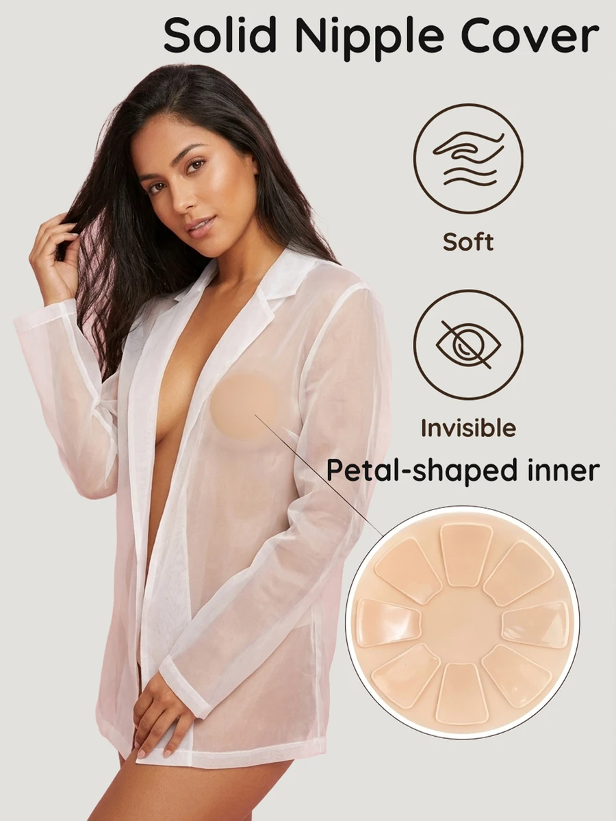 Lignisse New Glue Solid Women's Breast Petals Suitable For Backless And Summer Clothing - Champagne - View 1