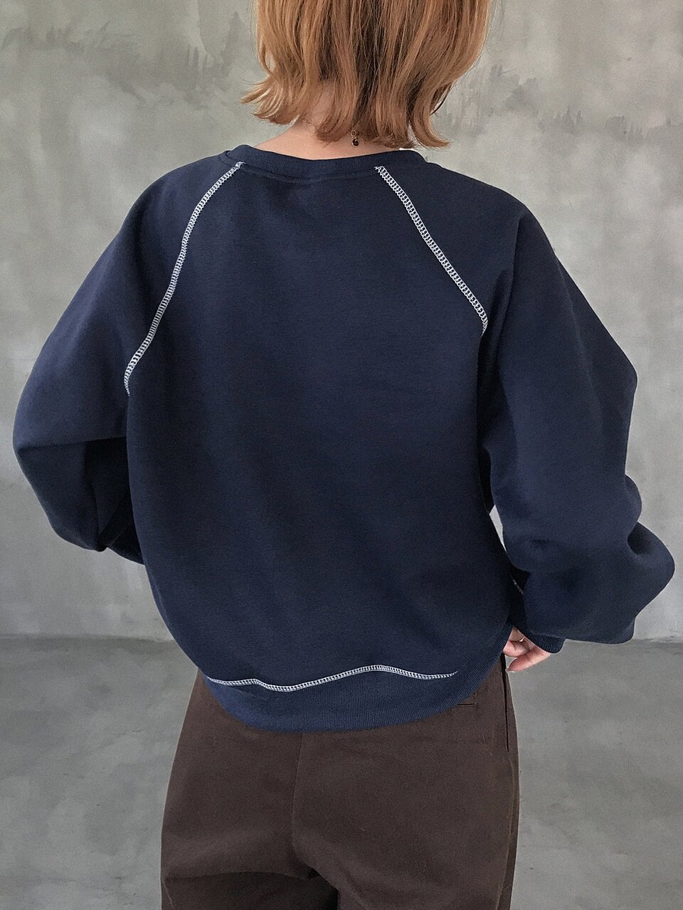 Women's Letter Floral Print Raglan Long Sleeve Casual Streetwear Sweatshirt Spring Everyday Traveling Navy Blue