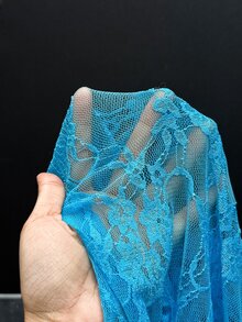 EgrlEra Sheer Pleated Lace Blouse For Women (Random Cut) Fall Cloth For Women - Blue - View 7