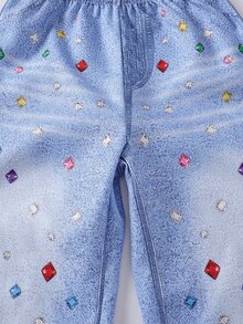 SHEIN Tween Girls Pants - Blue - View 7