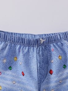 SHEIN Tween Girls Pants - Blue - View 4