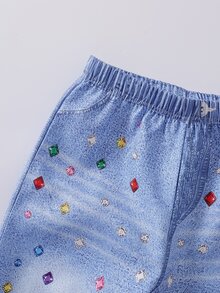 SHEIN Tween Girls Pants - Blue - View 5