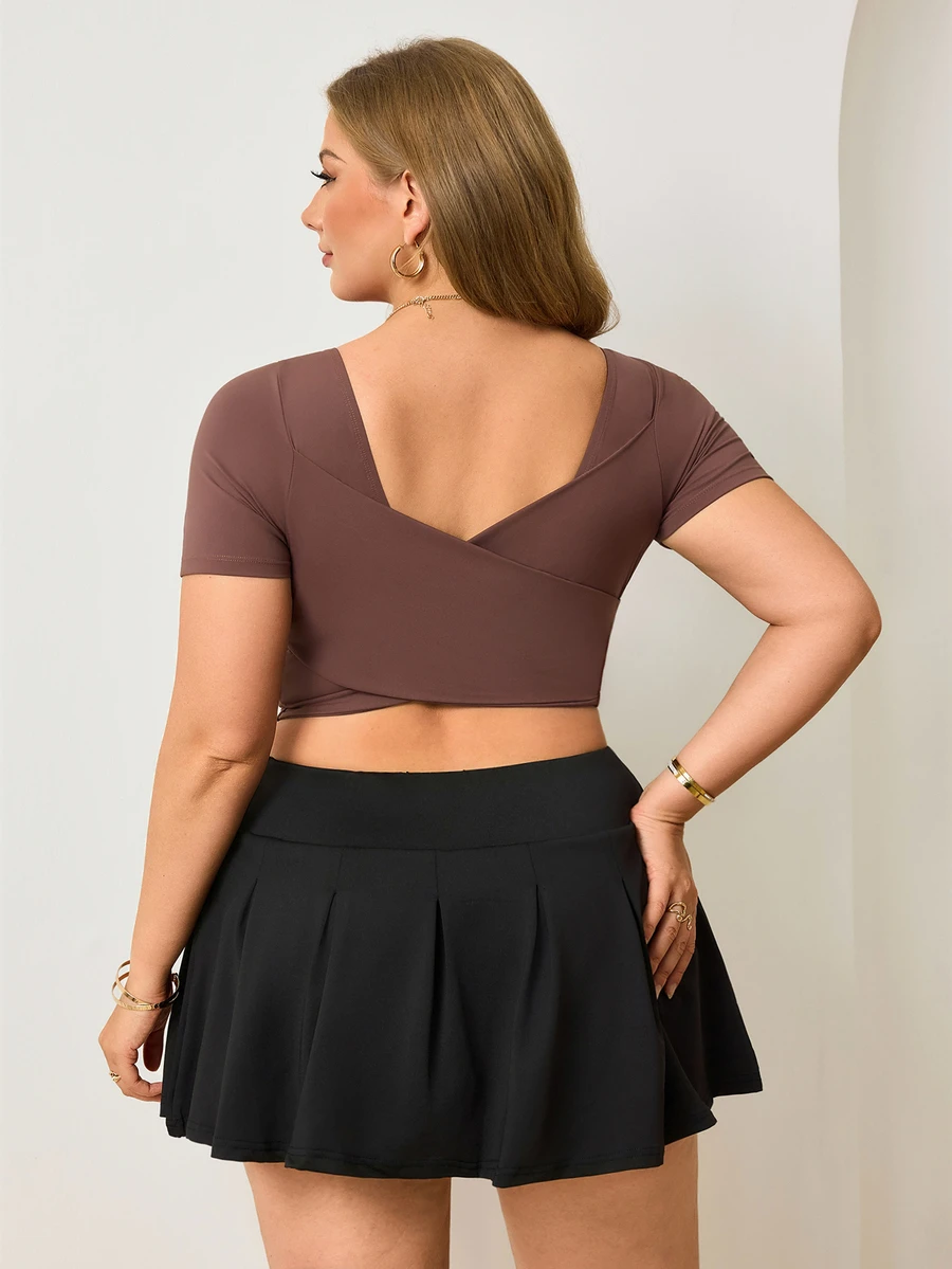 Easithlete Easithlete 2026 New Comfortable 4-Way Stretch Plus Size Women's Sports T-Shirt Tank Top Gym Brown Summer - Multicolor - View 1